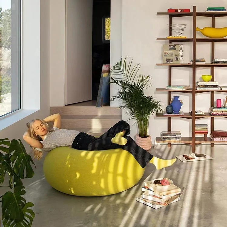 Contemporary Creative Donut-Shaped Velvet Accent Chair Backless Armless For Living Room