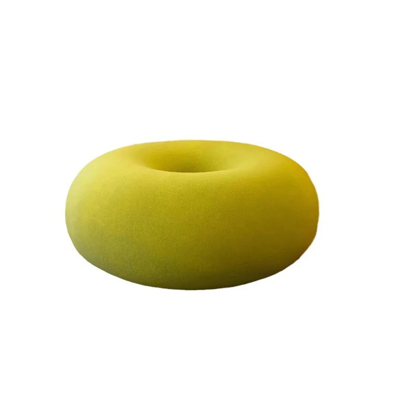 Contemporary Creative Donut-Shaped Velvet Accent Chair Backless Armless For Living Room