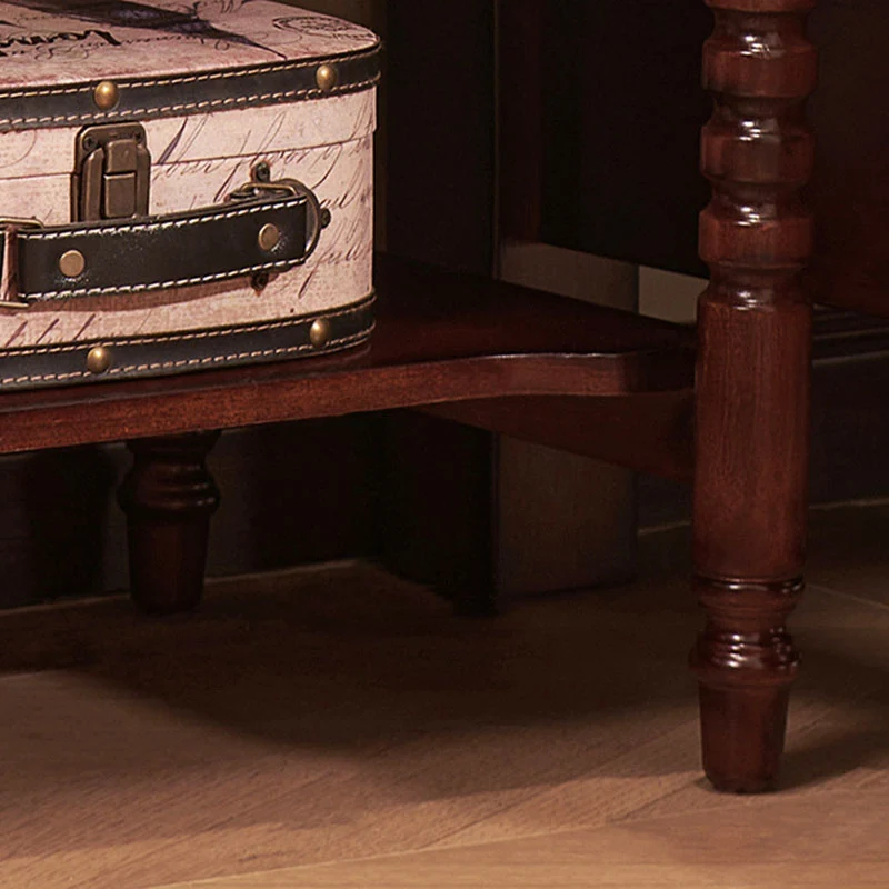 Traditional French Mahogany Wood Plywood Roman Column Square Nightstand 1 Drawer For Bedroom