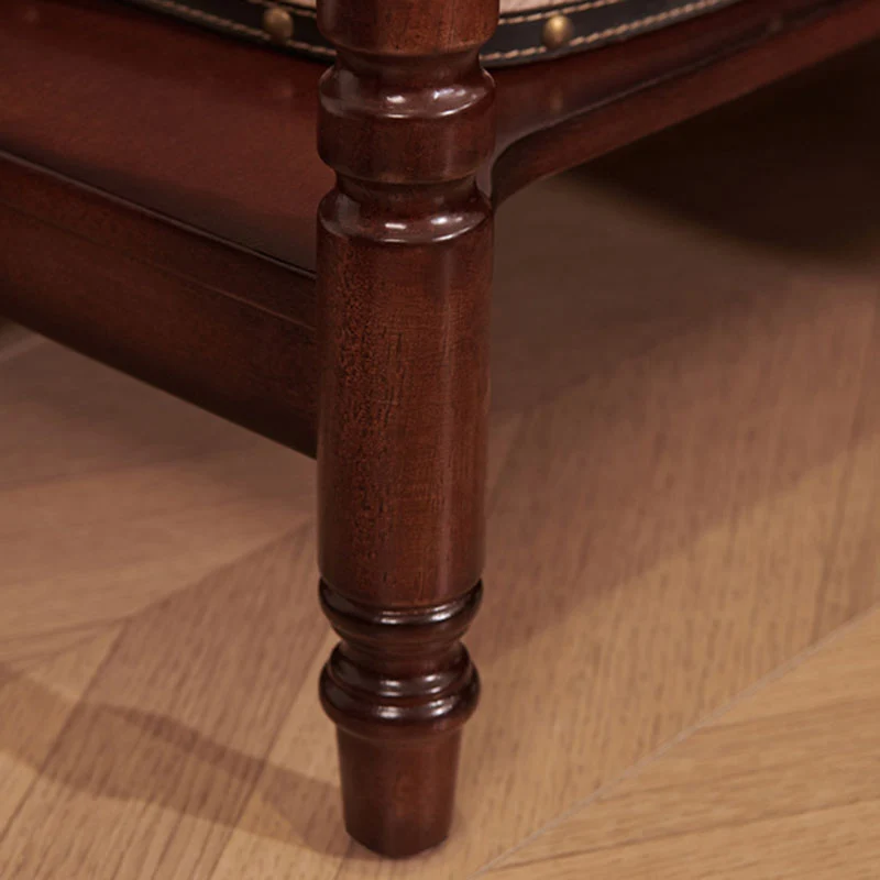 Traditional French Mahogany Wood Plywood Roman Column Square Nightstand 1 Drawer For Bedroom