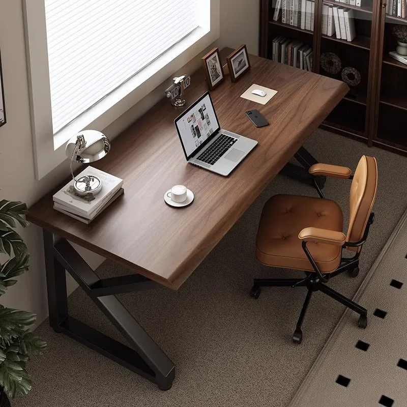 Traditional Chinese Engineered Wood Carbon Steel Rectangular K-Shaped Trapezoidal Office Desk 1 Tier For Home Office