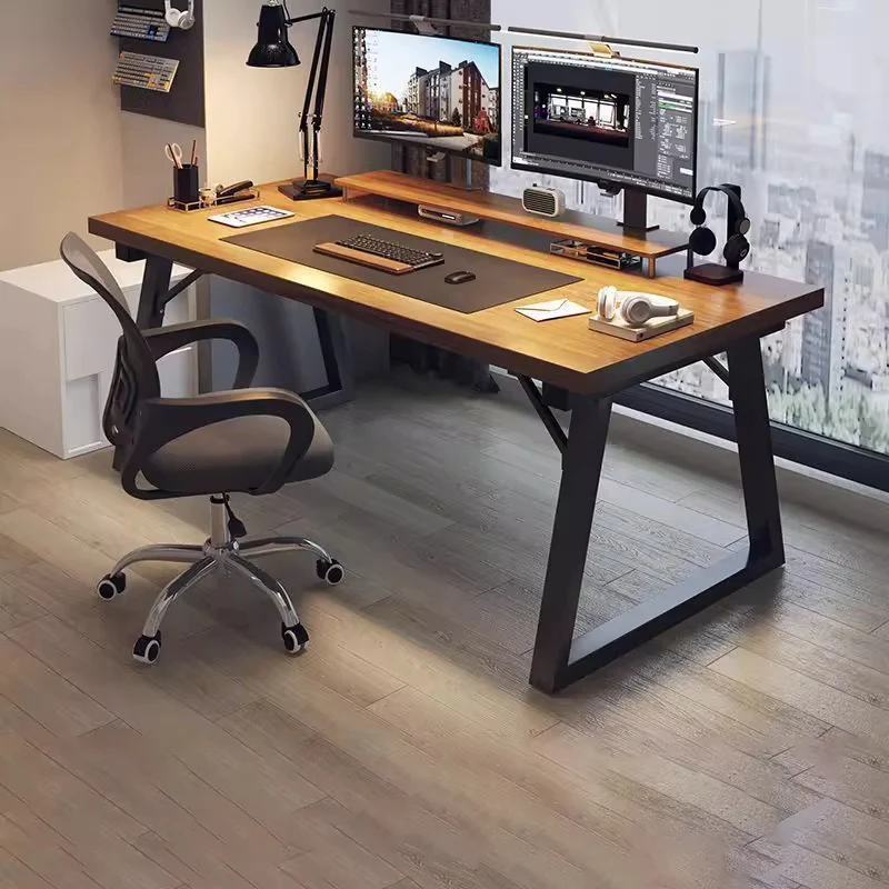 Traditional Chinese Engineered Wood Carbon Steel Rectangular K-Shaped Trapezoidal Office Desk 1 Tier For Home Office