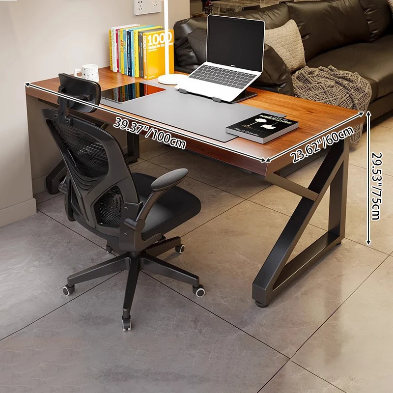 Traditional Chinese Engineered Wood Carbon Steel Rectangular K-Shaped Trapezoidal Office Desk 1 Tier For Home Office