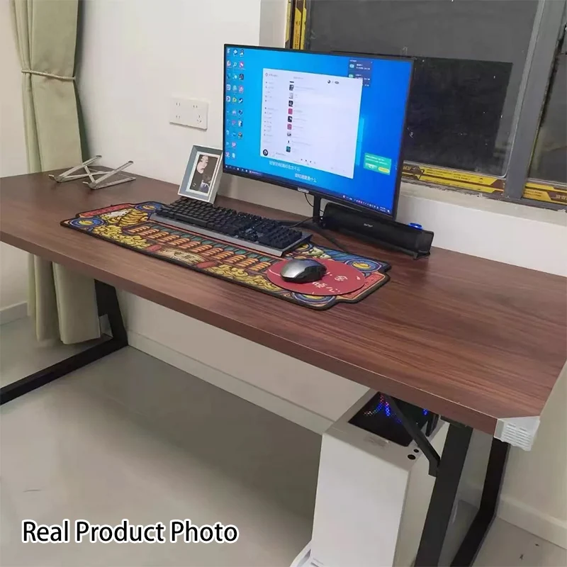 Traditional Chinese Engineered Wood Carbon Steel Rectangular K-Shaped Trapezoidal Office Desk 1 Tier For Home Office