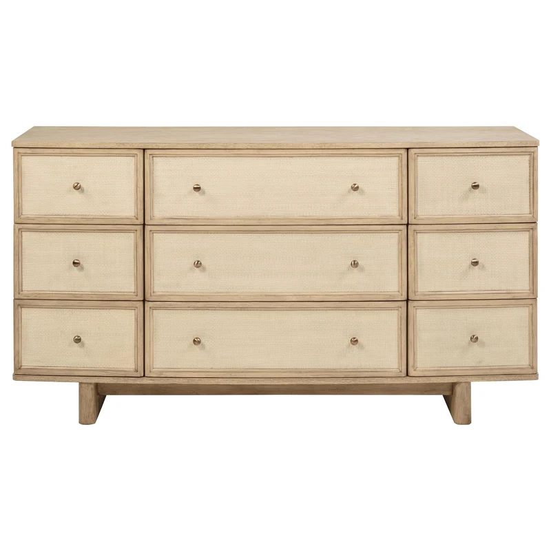 Coaster Furniture Kailani 225043 9-Drawer Dresser Cabinet - Beige Oak