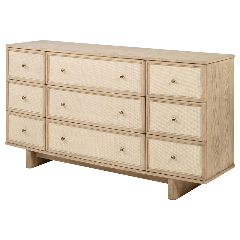 Coaster Furniture Kailani 225043 9-Drawer Dresser Cabinet - Beige Oak