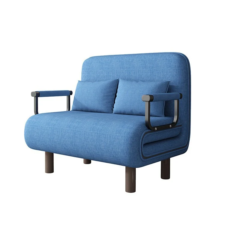 Modern Minimalist Curved Carbon Steel Sponge Linen Solid Wood Accent Chair Backrest Armrest For Living Room