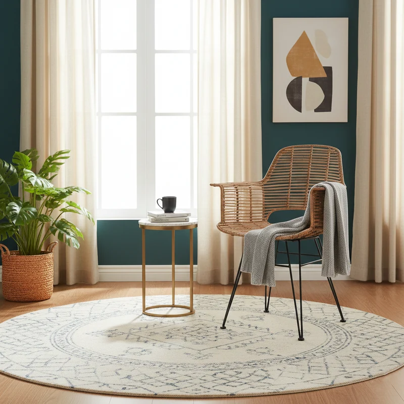 Lightweight Rattan Armchair - Breathable Hand-Woven Chair Backrest Armrest For Living Room