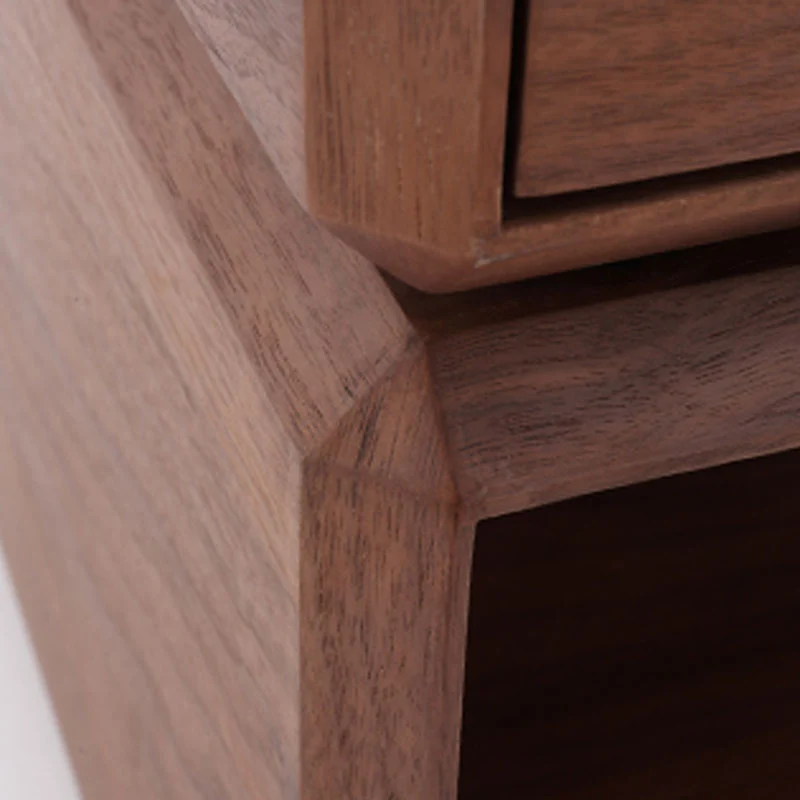 Retro Rotatable Wood Nightstand - Rotatable Top & Classified Storage Layout Bedside Table 1-Drawer For Bedroom