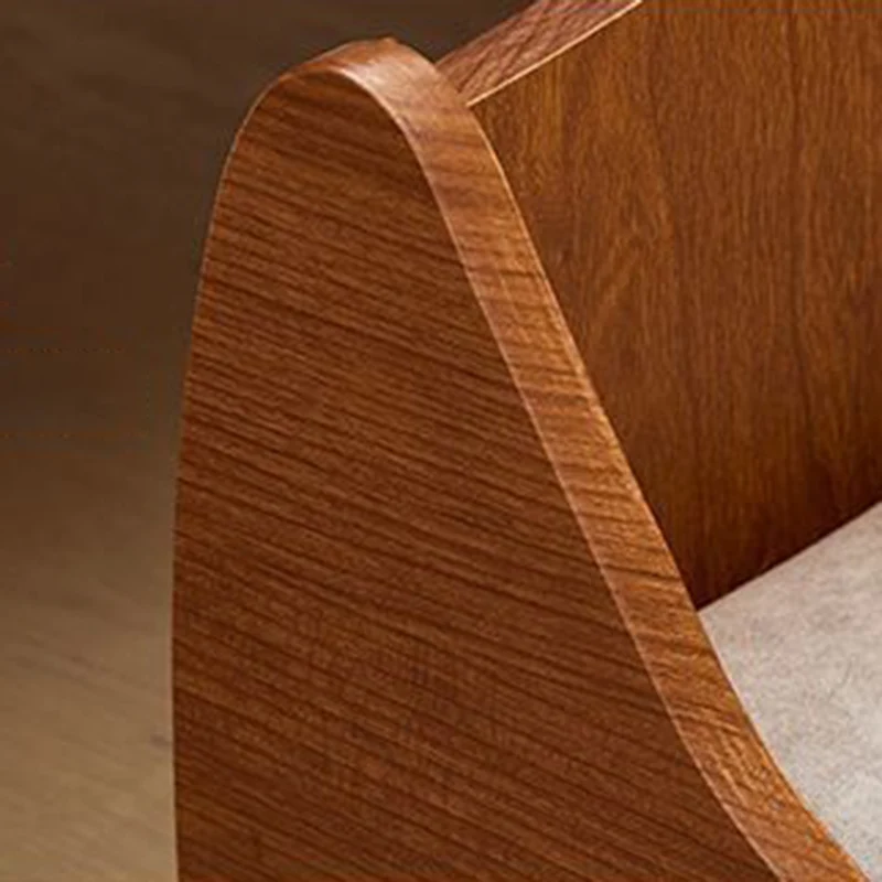 Modern Minimalist Curved Velvet Multi-Layer Plywood Pet House Nightstand 2-Tier For Bedroom