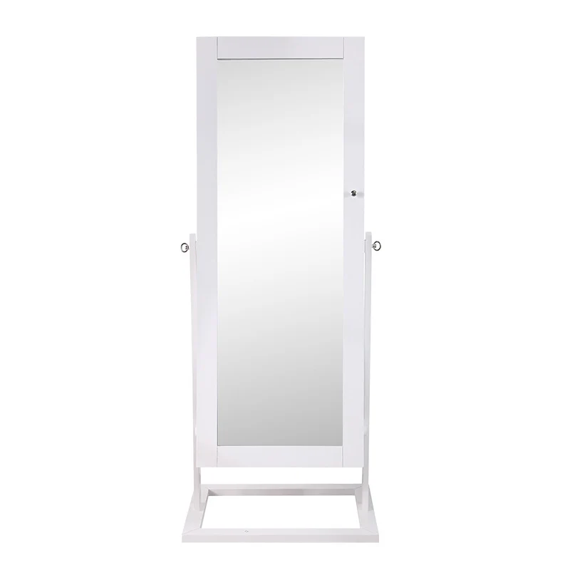 Traditional Chinese Rectangular Solid Wood Glass Medium Density Fiberboard Jewelry Storage Cabinet Full-Length Mirror For Bedroom