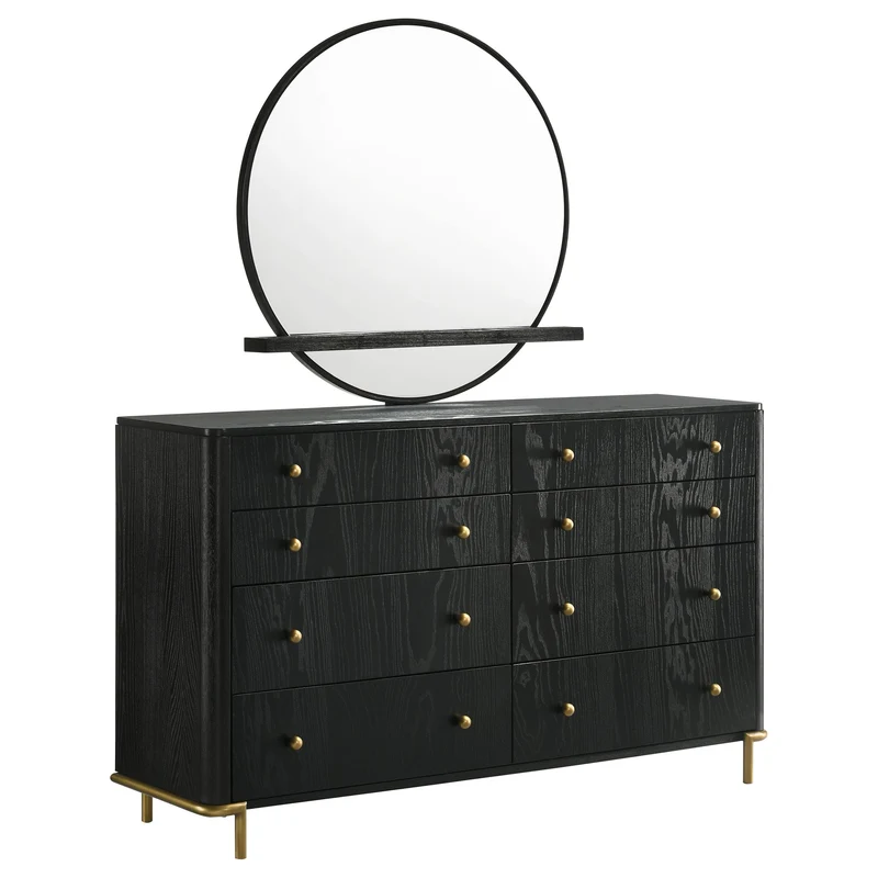 Coaster Furniture Arini 224333M 8-Drawer Dresser with Mirror - Black