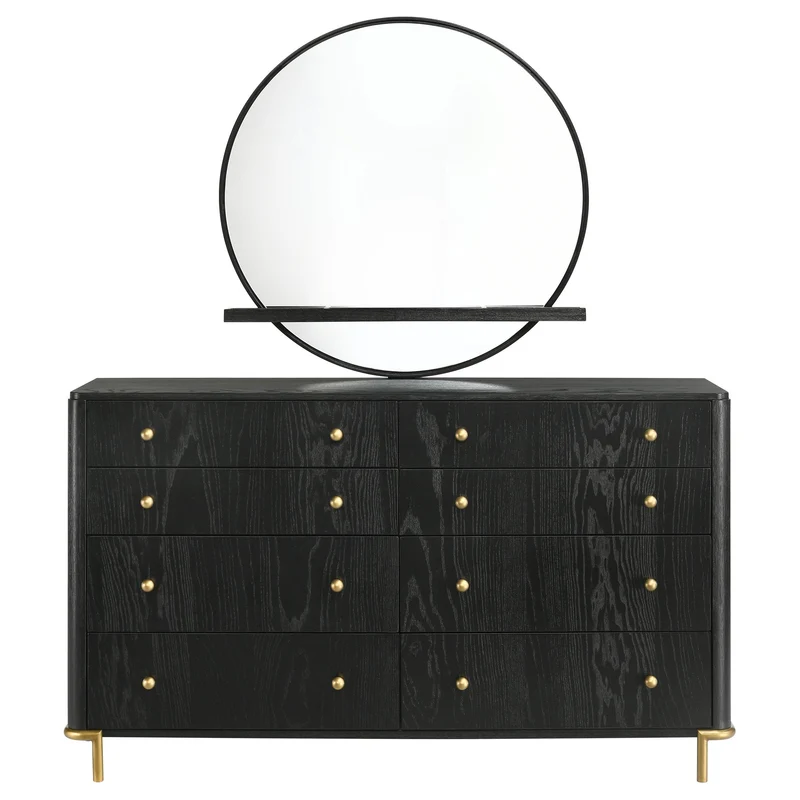 Coaster Furniture Arini 224333M 8-Drawer Dresser with Mirror - Black