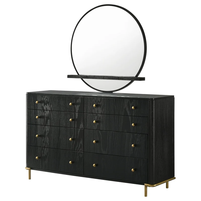 Coaster Furniture Arini 224333M 8-Drawer Dresser with Mirror - Black