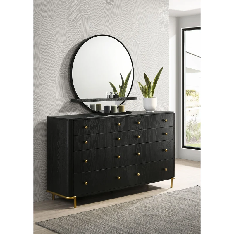 Coaster Furniture Arini 224333M 8-Drawer Dresser with Mirror - Black