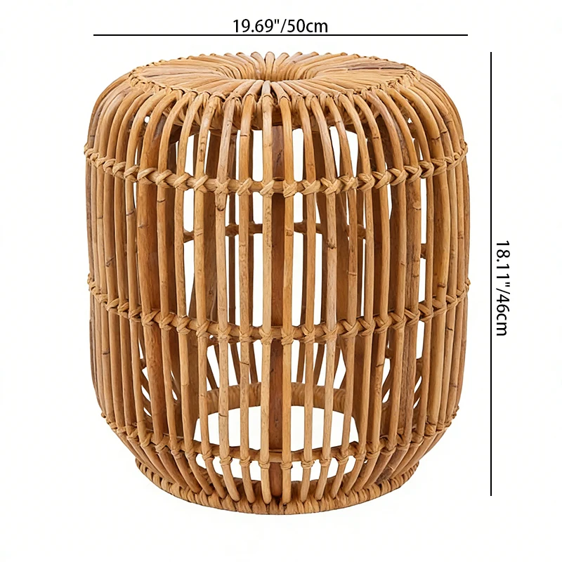 Modern Minimalist Bamboo Rattan Outdoor Side Table Lightweight, Durable, Eco-Friendly & Breathable Design For Patio And Garden