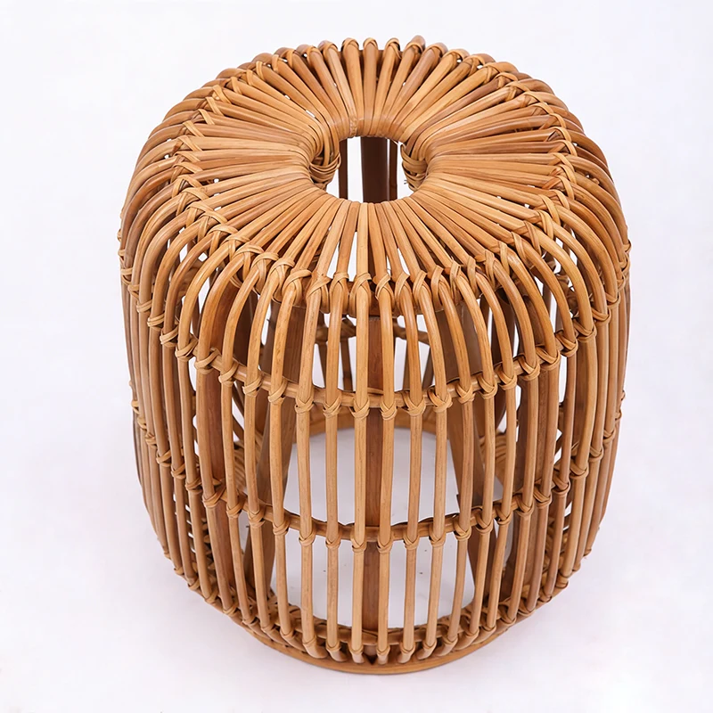 Modern Minimalist Bamboo Rattan Outdoor Side Table Lightweight, Durable, Eco-Friendly & Breathable Design For Patio And Garden