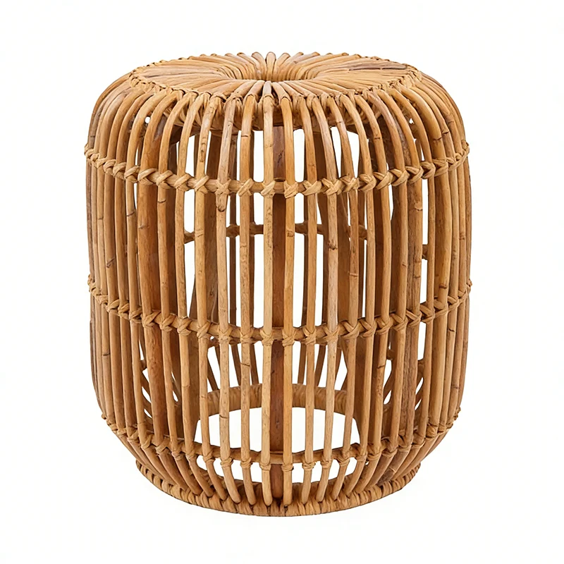 Modern Minimalist Bamboo Rattan Outdoor Side Table Lightweight, Durable, Eco-Friendly & Breathable Design For Patio And Garden