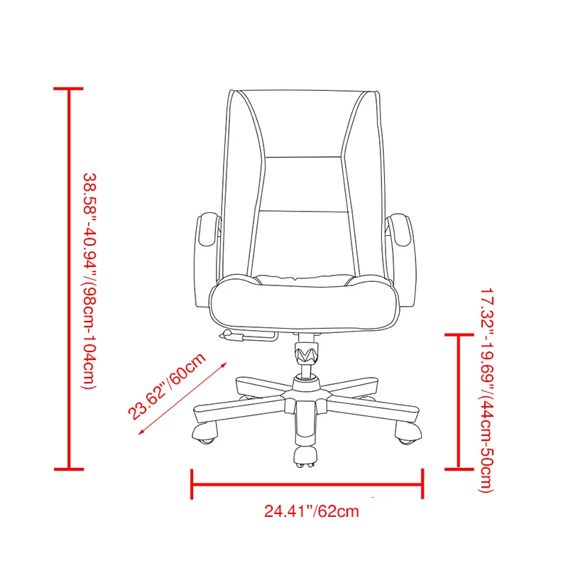 Modern Minimalist Curved PU Leather Sponge Solid Wood Nylon Desk Chair Backrest Armrest For Home Office