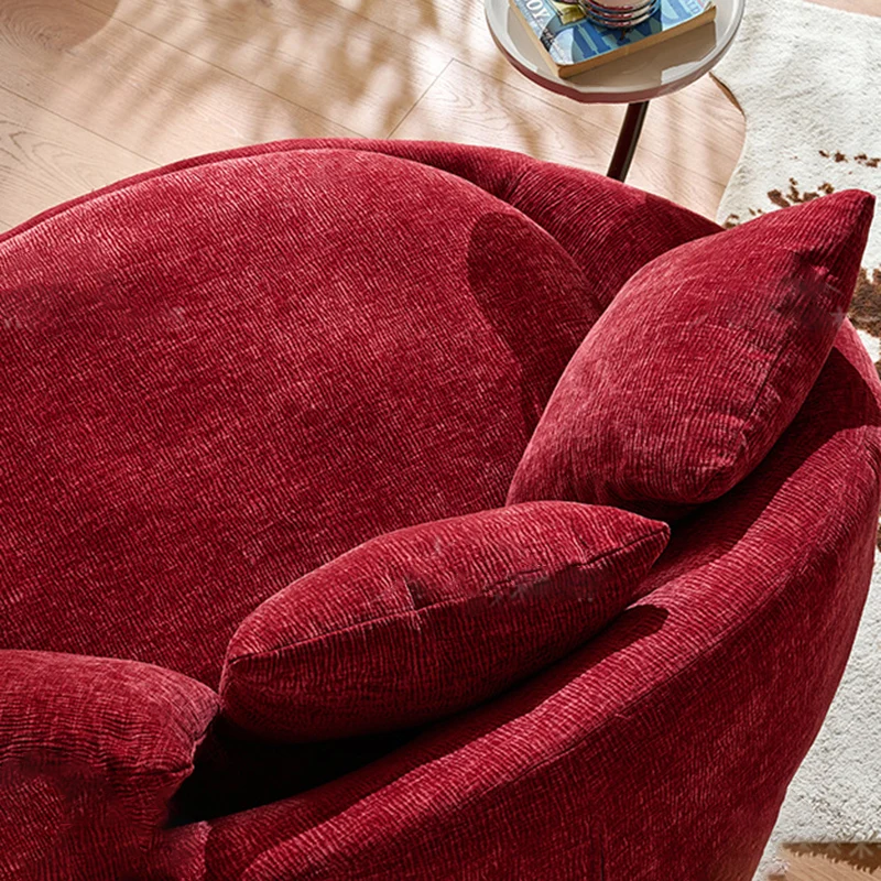 Traditional Vintage Curved Chenille Velvet Sponge Pearl Cotton Solid Wood Hardware Accent Chair Backrest For Living Room