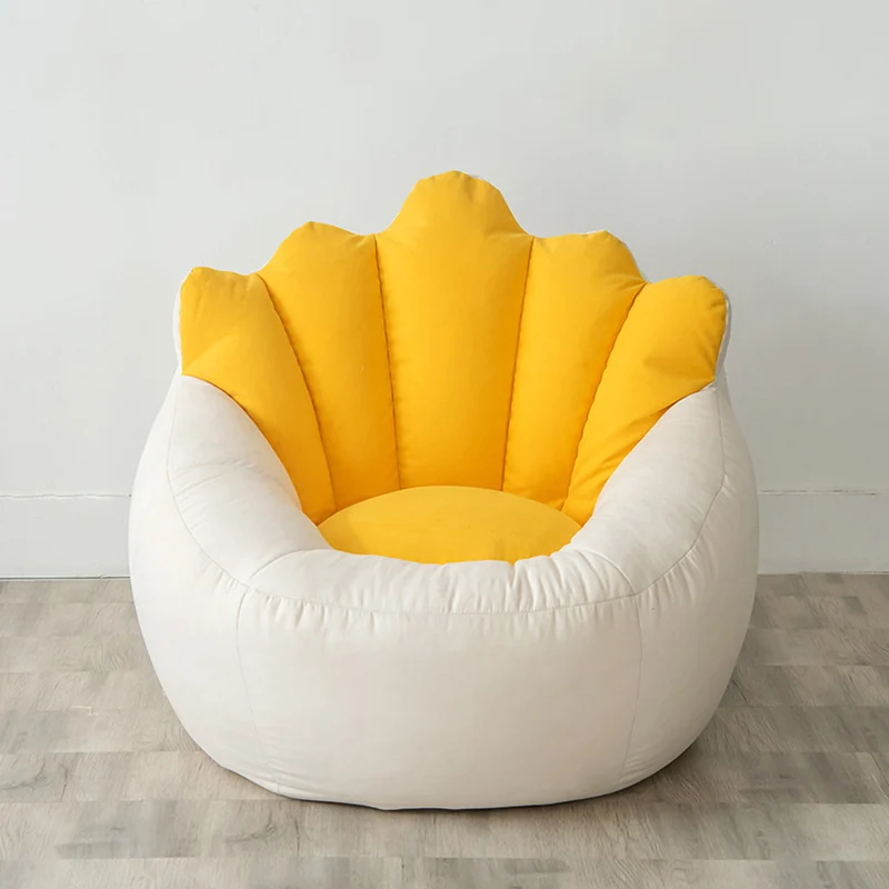 Contemporary Creative EPS Beads Crown-Shaped Accent Chair With Backrest For Living Room & Bedroom