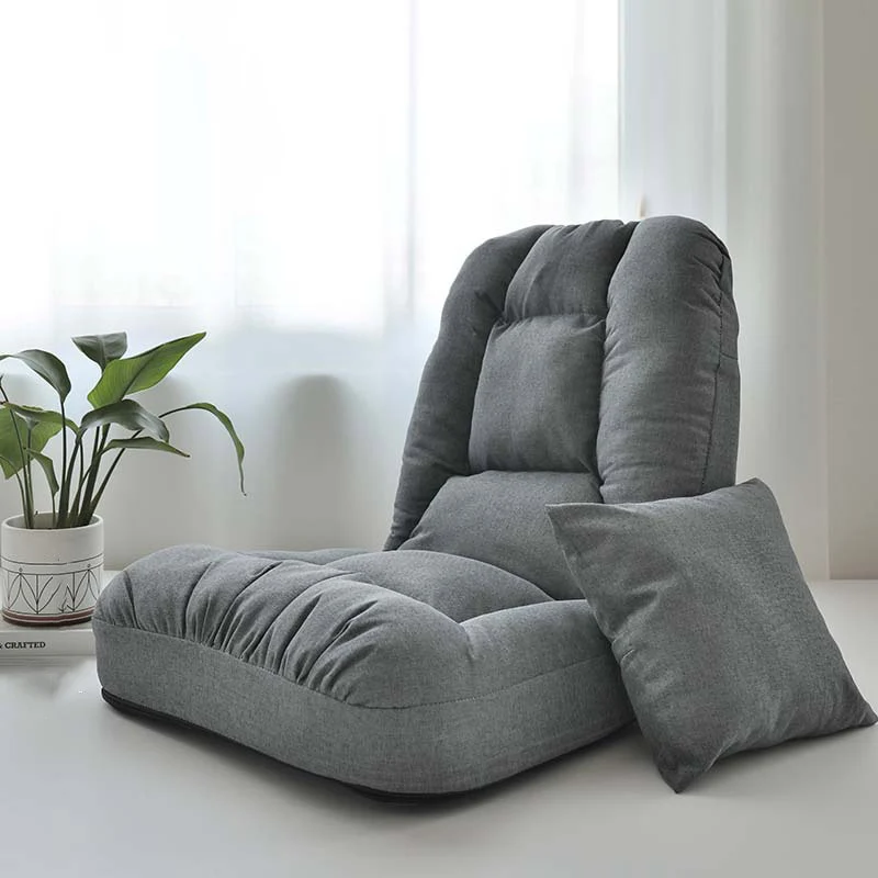 Modern Minimalist Iron PP Cotton Fabric Rectangular Accent Chair With Adjustable Backrest & Removable Washable Cover For Living Room & Bedroom