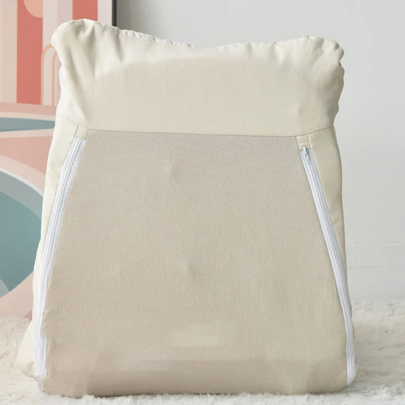 Modern Minimalist Iron PP Cotton Fabric Rectangular Accent Chair With Adjustable Backrest & Removable Washable Cover For Living Room & Bedroom