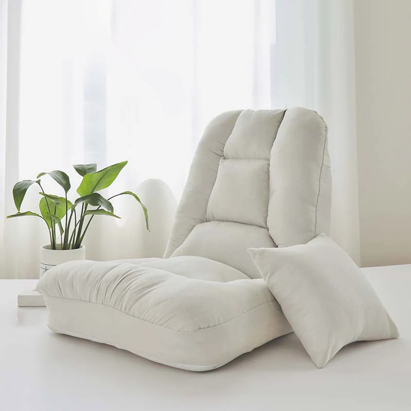 Modern Minimalist Iron PP Cotton Fabric Rectangular Accent Chair With Adjustable Backrest & Removable Washable Cover For Living Room & Bedroom