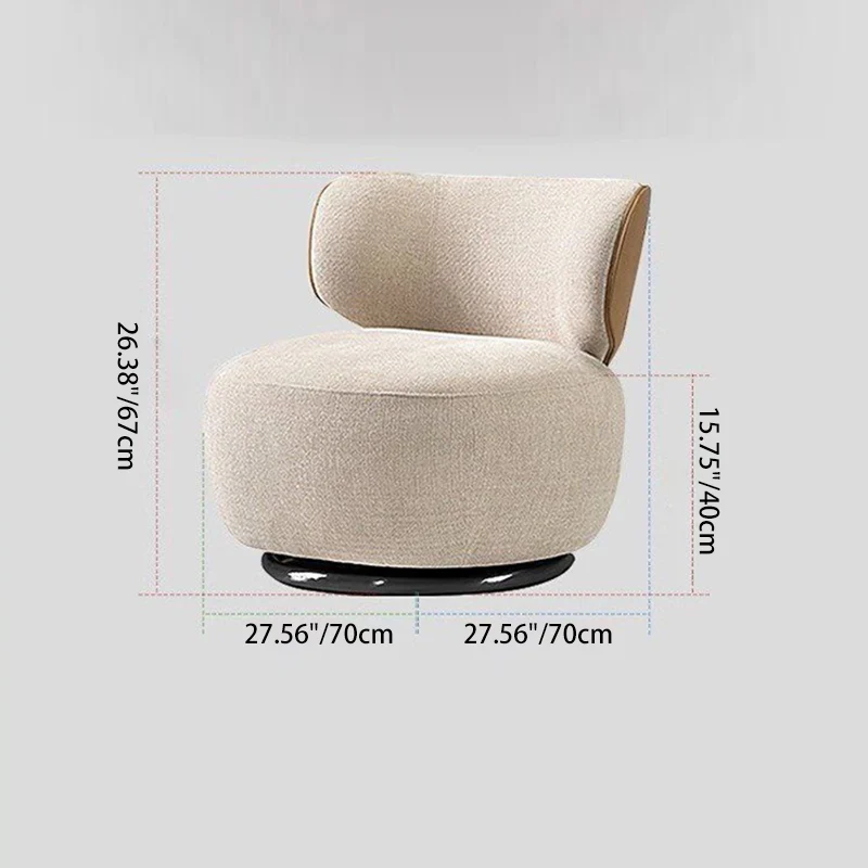 Traditional European Round Linen Faux Leather Solid Wood Iron Sofa Backrest For Living Room