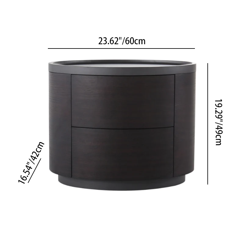 Timeless Vintage Bedside Table - Natural Wood Grain & Organized Double Drawers Nightstand For Bedroom