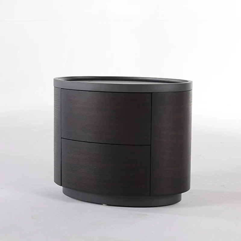 Timeless Vintage Bedside Table - Natural Wood Grain & Organized Double Drawers Nightstand For Bedroom