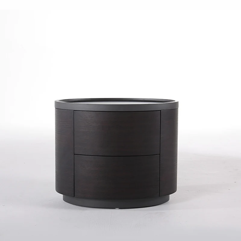 Timeless Vintage Bedside Table - Natural Wood Grain & Organized Double Drawers Nightstand For Bedroom
