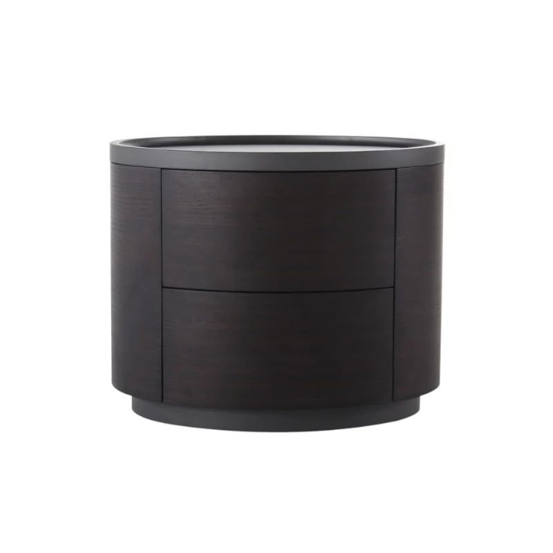 Timeless Vintage Bedside Table - Natural Wood Grain & Organized Double Drawers Nightstand For Bedroom