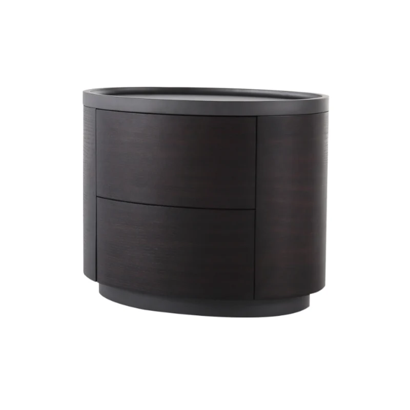 Timeless Vintage Bedside Table - Natural Wood Grain & Organized Double Drawers Nightstand For Bedroom