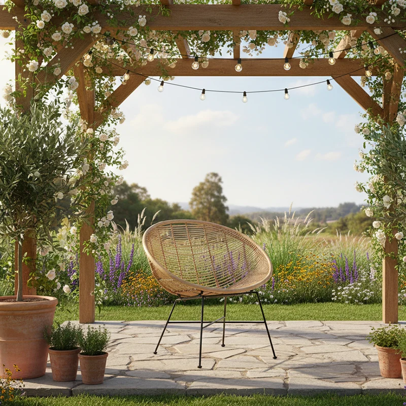 Circular Wrap-Around Rattan Chair - Ergonomic Comfort Hand-Woven & Breathable Chair For Garden