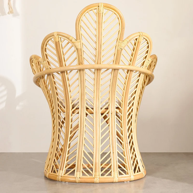 Handcrafted Indonesian Rattan Accent Chair - Boho Handwoven And Breathable Comfort For Living Room & Bedroom