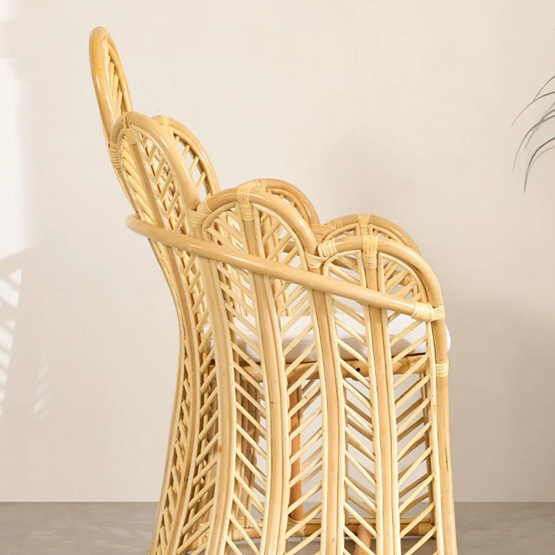 Handcrafted Indonesian Rattan Accent Chair - Boho Handwoven And Breathable Comfort For Living Room & Bedroom