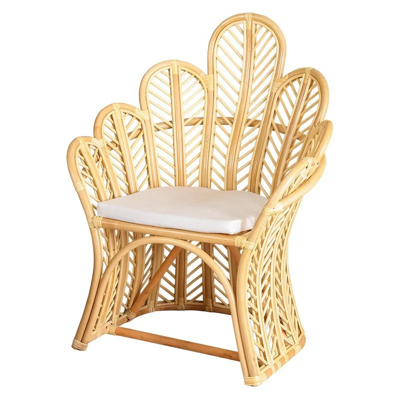 Handcrafted Indonesian Rattan Accent Chair - Boho Handwoven And Breathable Comfort For Living Room & Bedroom