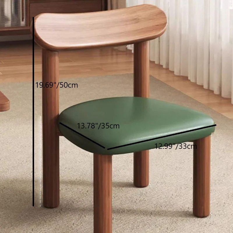 Traditional Chinese Faux Leather Pine Wood Curved Cylindrical Low Stool With Backrest For Living Room