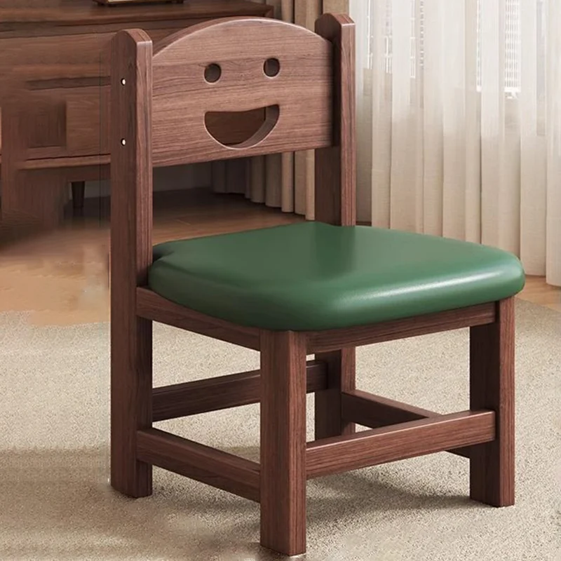 Traditional Chinese Faux Leather Pine Wood Curved Cylindrical Low Stool With Backrest For Living Room