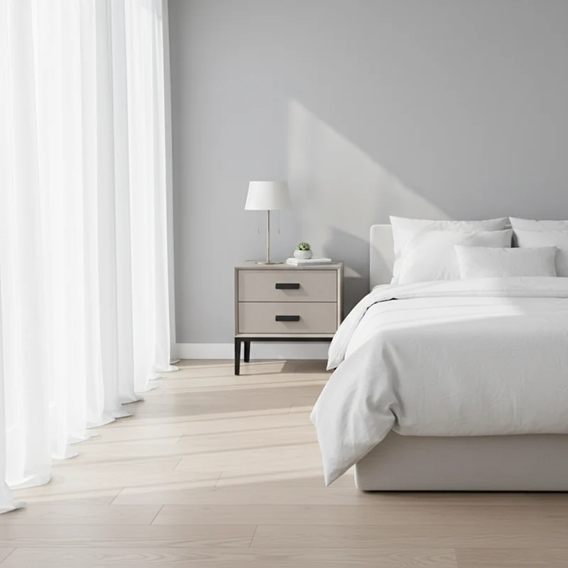 Eco-Friendly Nightstand - Scandinavian Aesthetic Iron-Leg Bedside Table 2-Drawer For Bedroom