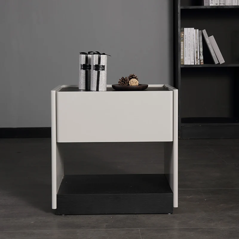 Premium Wood Veneer Nightstand - Sleek Design & Durable Build Bedside Table 1-Drawer For Bedroom