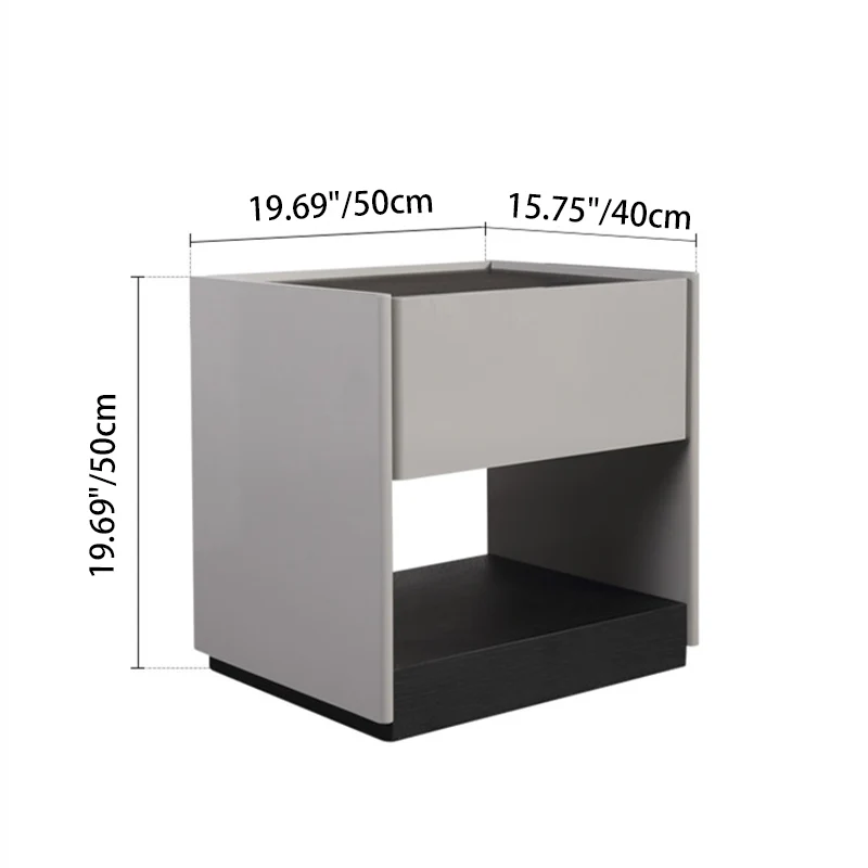Premium Wood Veneer Nightstand - Sleek Design & Durable Build Bedside Table 1-Drawer For Bedroom