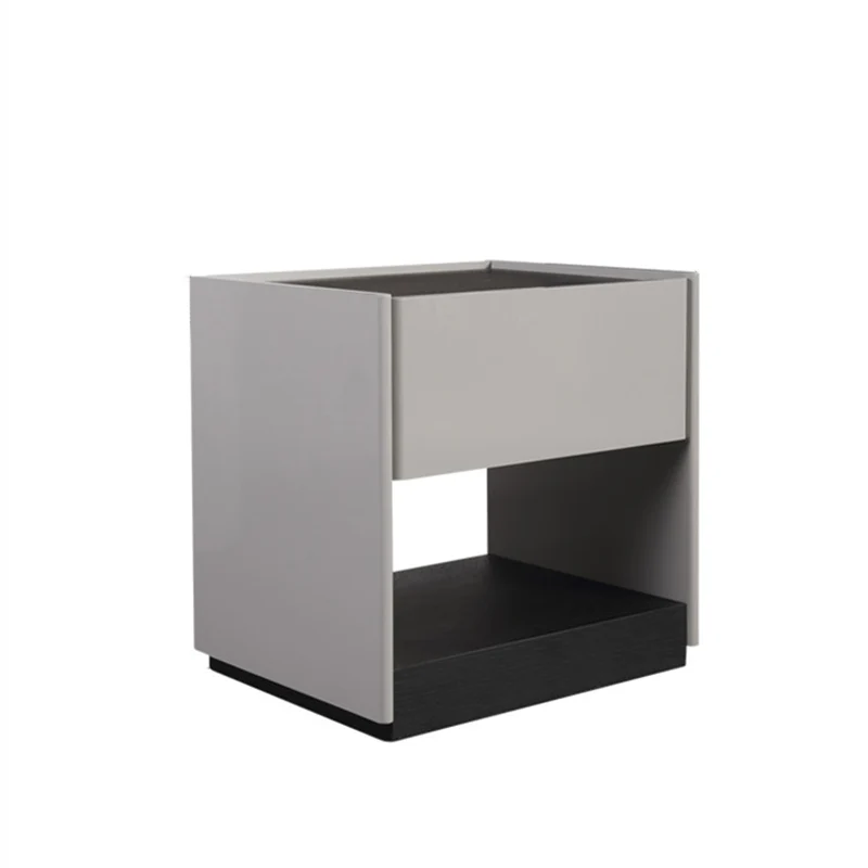 Premium Wood Veneer Nightstand - Sleek Design & Durable Build Bedside Table 1-Drawer For Bedroom