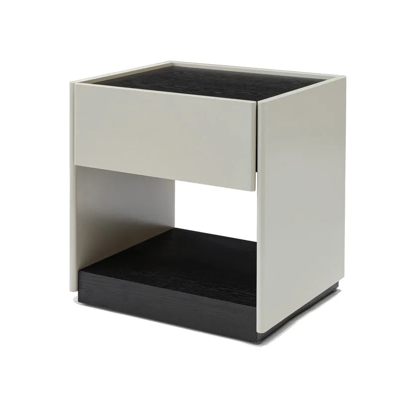 Premium Wood Veneer Nightstand - Sleek Design & Durable Build Bedside Table 1-Drawer For Bedroom