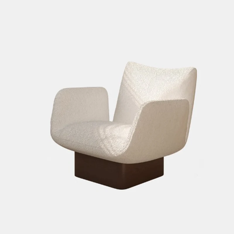 Traditional Vintage Curved Faux Leather Solid Wood Velvet Sponge Accent Chair Backrest Armrest For Living Room