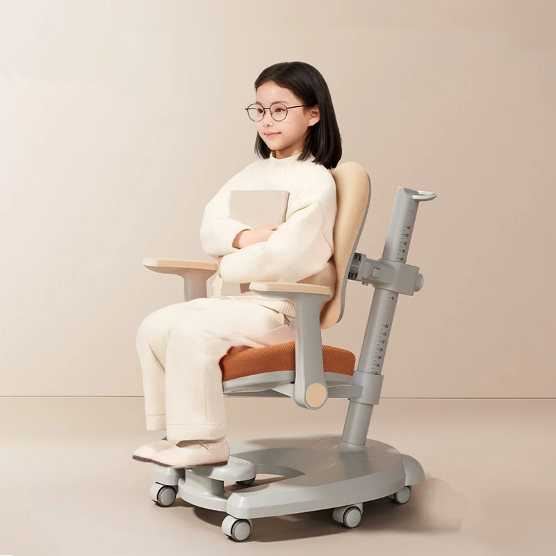 Modern Minimalist Curved Steel Latex Plastic Fabric Kids' Chair Backrest Armrest Movable Height-Adjustable For Living Room