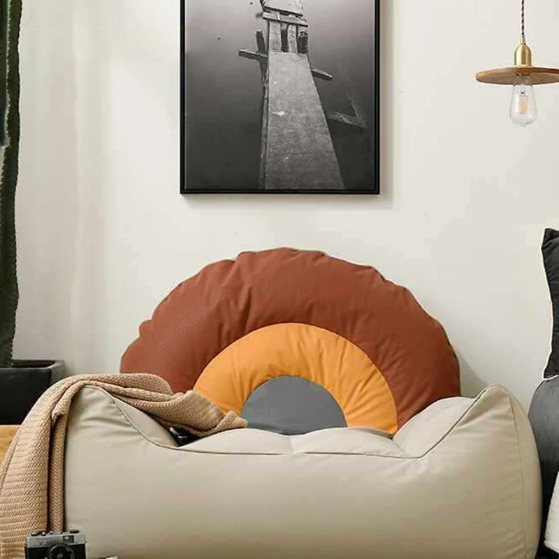 Contemporary Creative Rainbow-Shaped EPP Particle Nano-Leather Accent Chair Backrest Armrest For Living Room