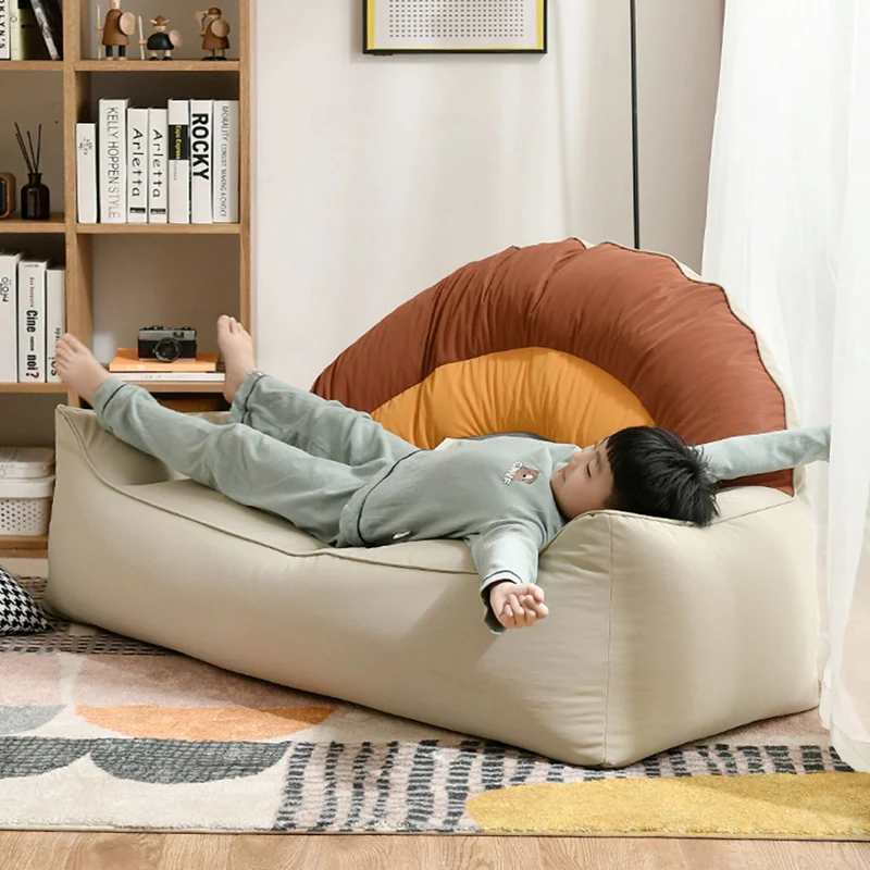 Contemporary Creative Rainbow-Shaped EPP Particle Nano-Leather Accent Chair Backrest Armrest For Living Room