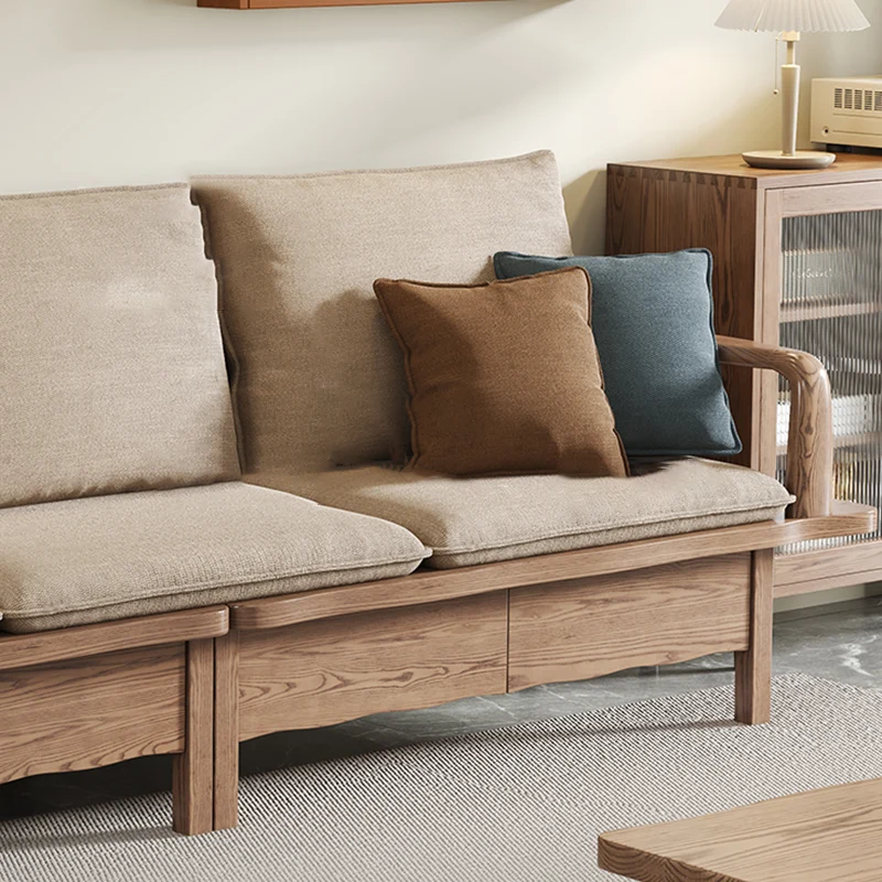 Traditional Sectional Sofa With Hidden Storage - North American Ash Wood Accent Chair For Living Room